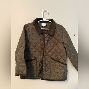 Little English Quilted Jacket - Dark Olive